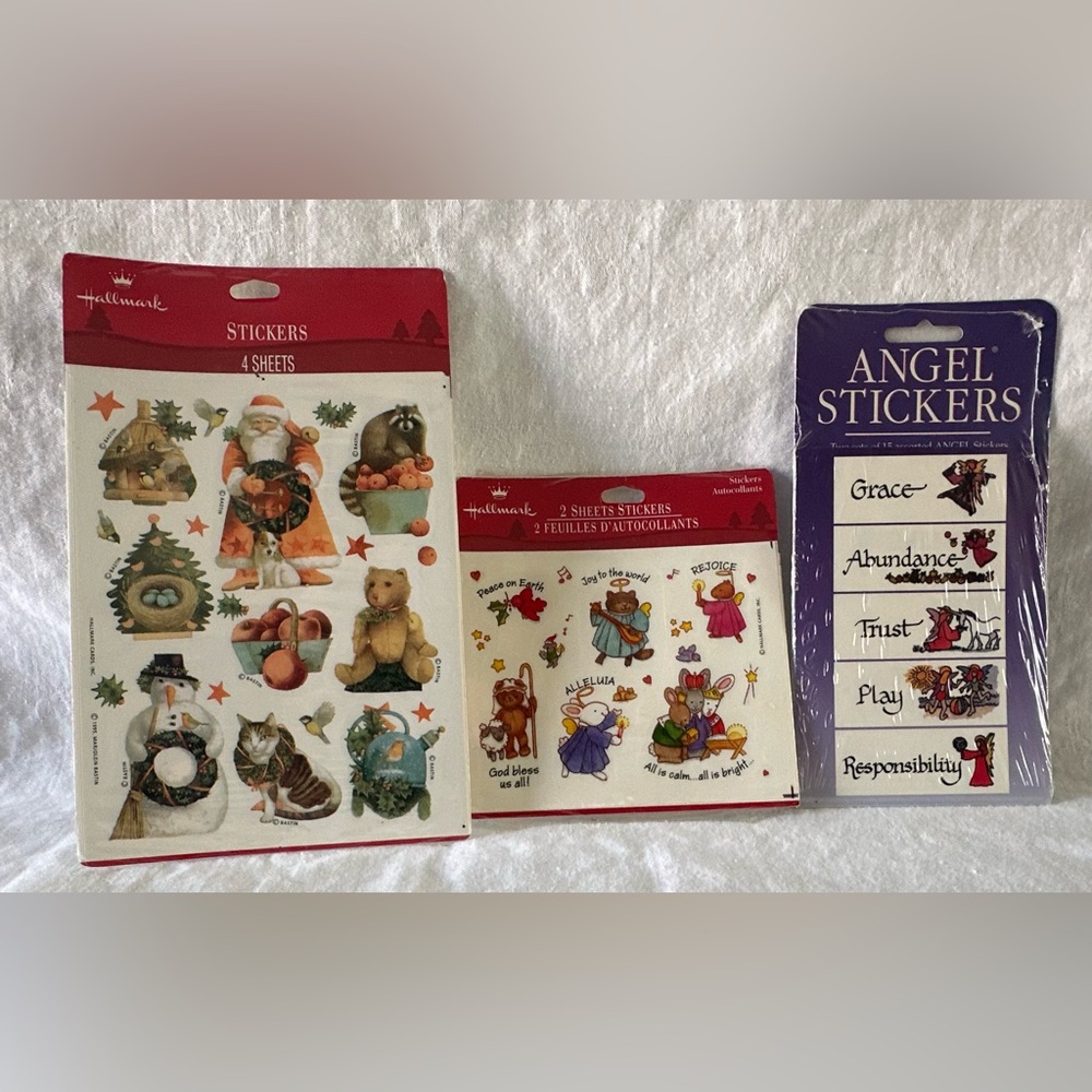 Lot of 3 Various Christmas Sticker packs New Unopened